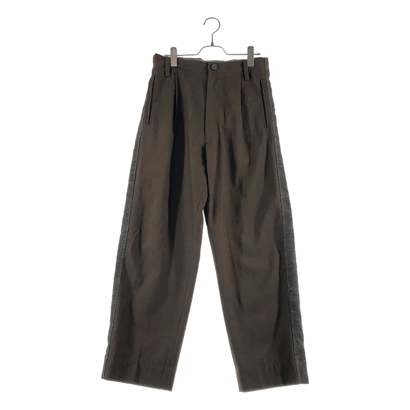 ziggy chen / ジギーチェン | 2023AW | SIDE TAPED WORKER TROUSERS / サイドライン シンチバック タック パンツ | 44 | メンズ