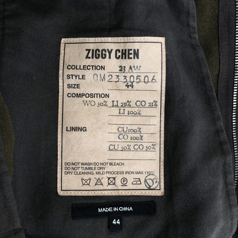 ziggy chen / ジギーチェン | 2023AW | SIDE TAPED WORKER TROUSERS / サイドライン シンチバック タック パンツ | 44 | メンズ