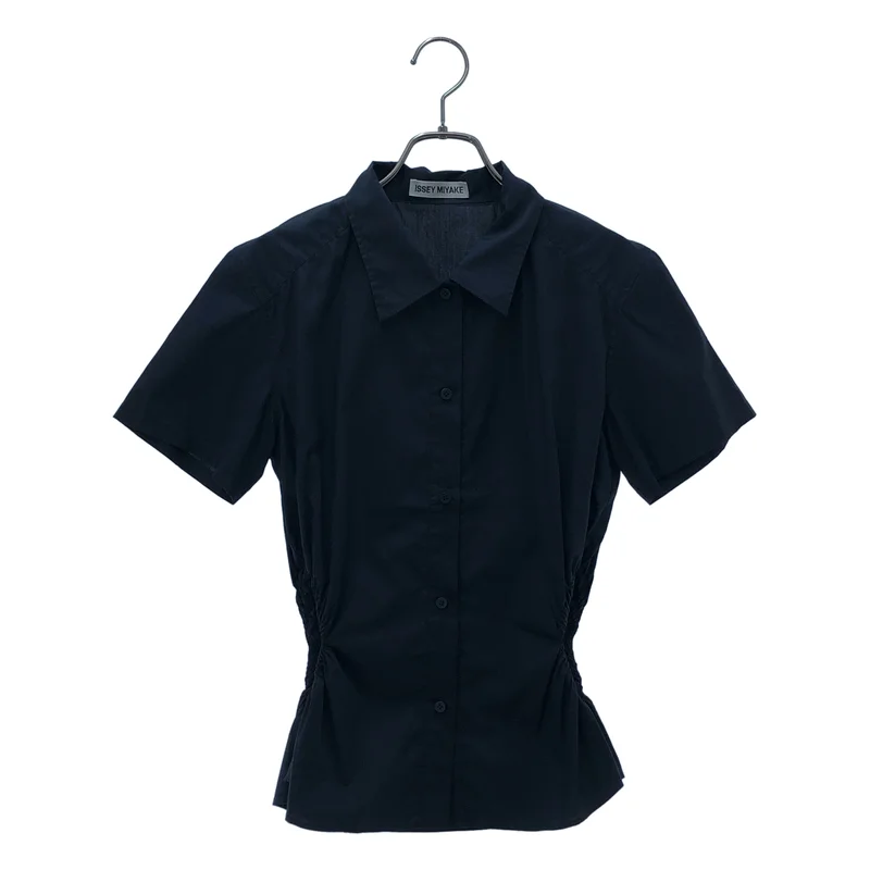 ISSEY MIYAKE / イッセイミヤケ | サイドギャザー 半袖シャツ | 3 | レディース