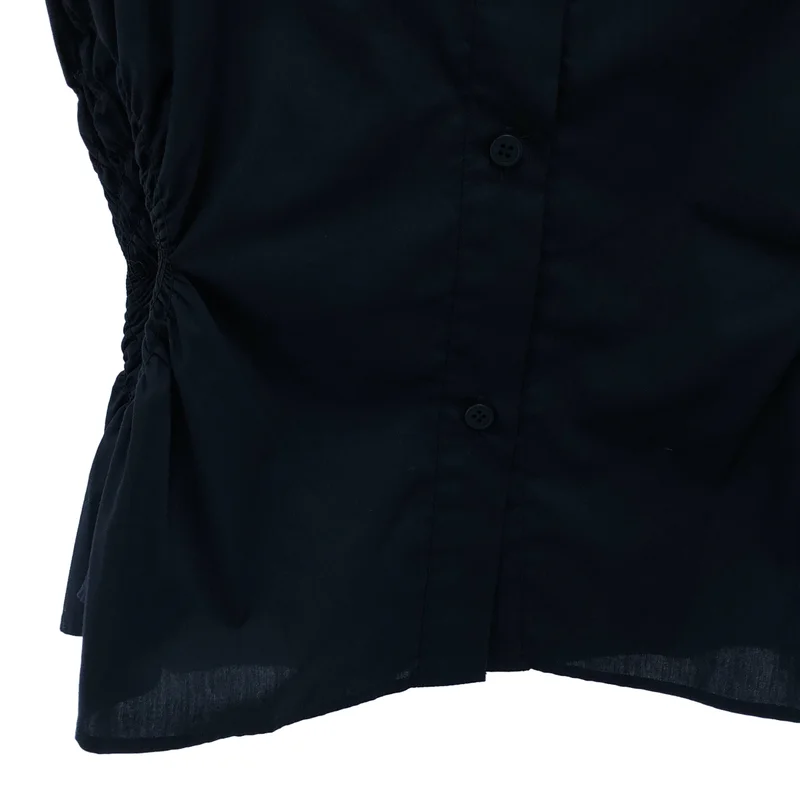 ISSEY MIYAKE / イッセイミヤケ | サイドギャザー 半袖シャツ | 3 | レディース