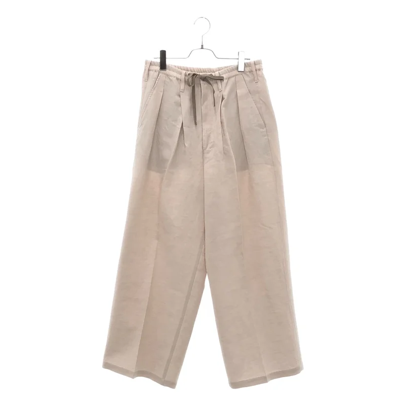 ANCELLM / アンセルム | 2025SS | W/L WIDE EASY TUCK SLACKS ウール リネン ワイドイージータックスラックス | 1 | メンズ