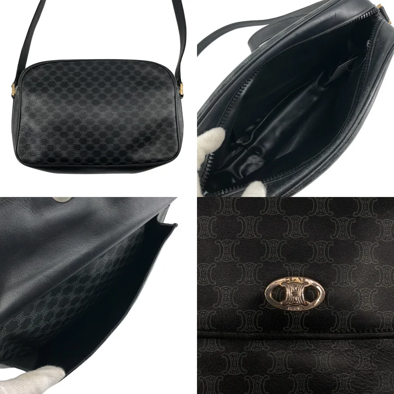 CELINE / セリーヌ | レザー マカダム ショルダーバッグ |