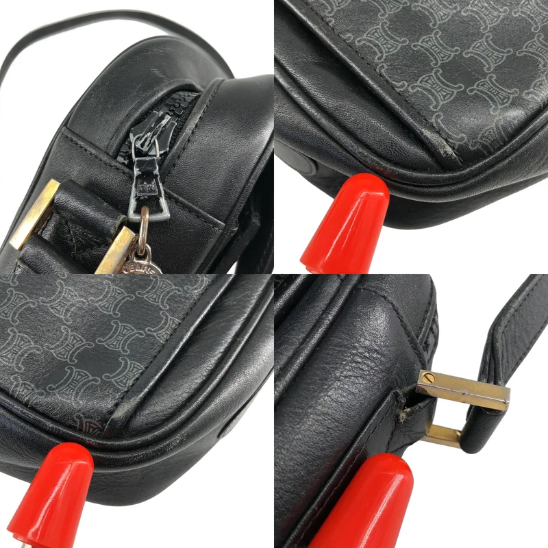 CELINE / セリーヌ | レザー マカダム ショルダーバッグ |