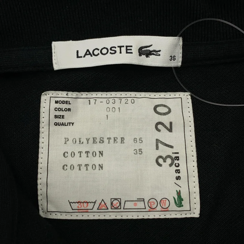 sacai / サカイ | × LACOSTE / ラコステ ドッキングポロ ベルテッド プリーツ ワンピース | 1 | レディース