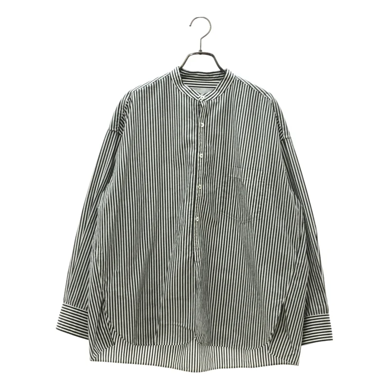 TICCA / ティッカ | ハーブ ノーカラーストライプシャツ | F | レディース