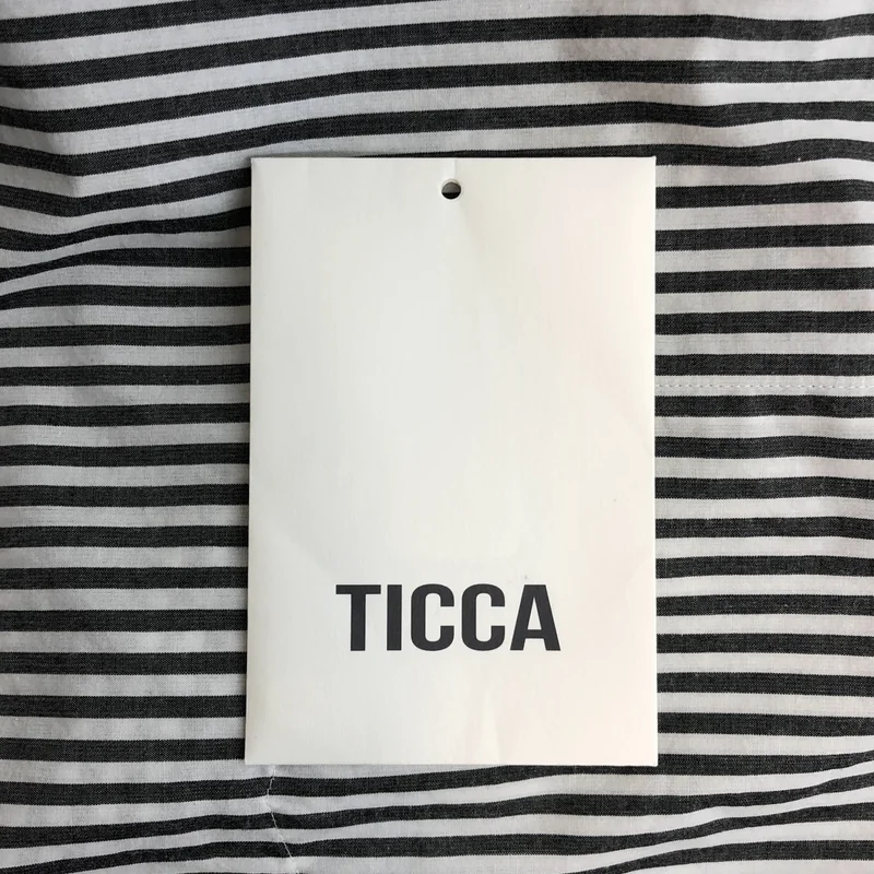 TICCA / ティッカ | ハーブ ノーカラーストライプシャツ | F | レディース