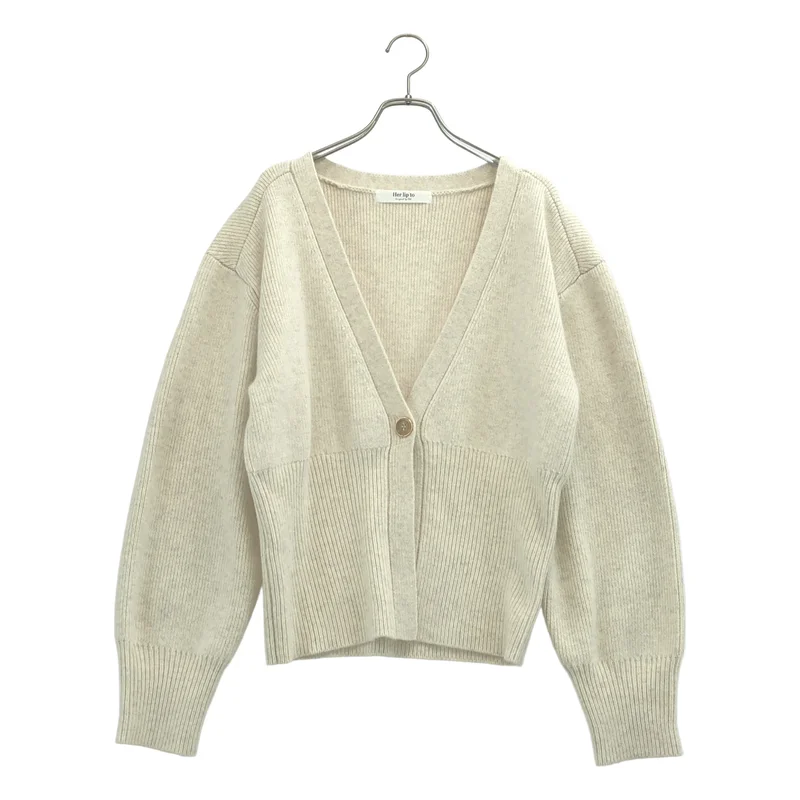 Herlipto / ハーリップトゥ | Lyra Gold Button Cardigan ウール混 ゴールドボタン ニットカーディガン | F | レディース