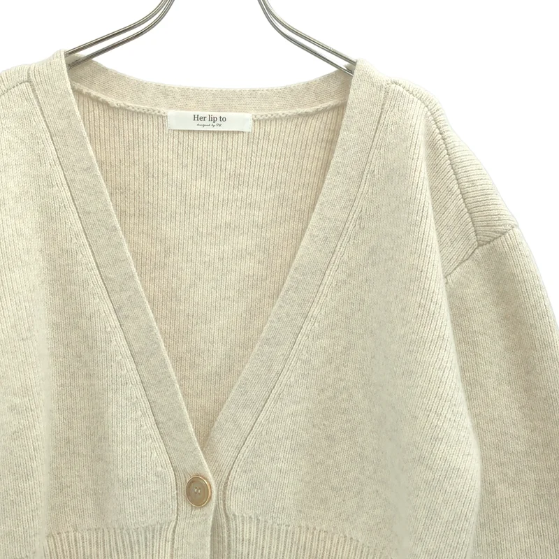 Herlipto / ハーリップトゥ | Lyra Gold Button Cardigan ウール混 ゴールドボタン ニットカーディガン | F | レディース