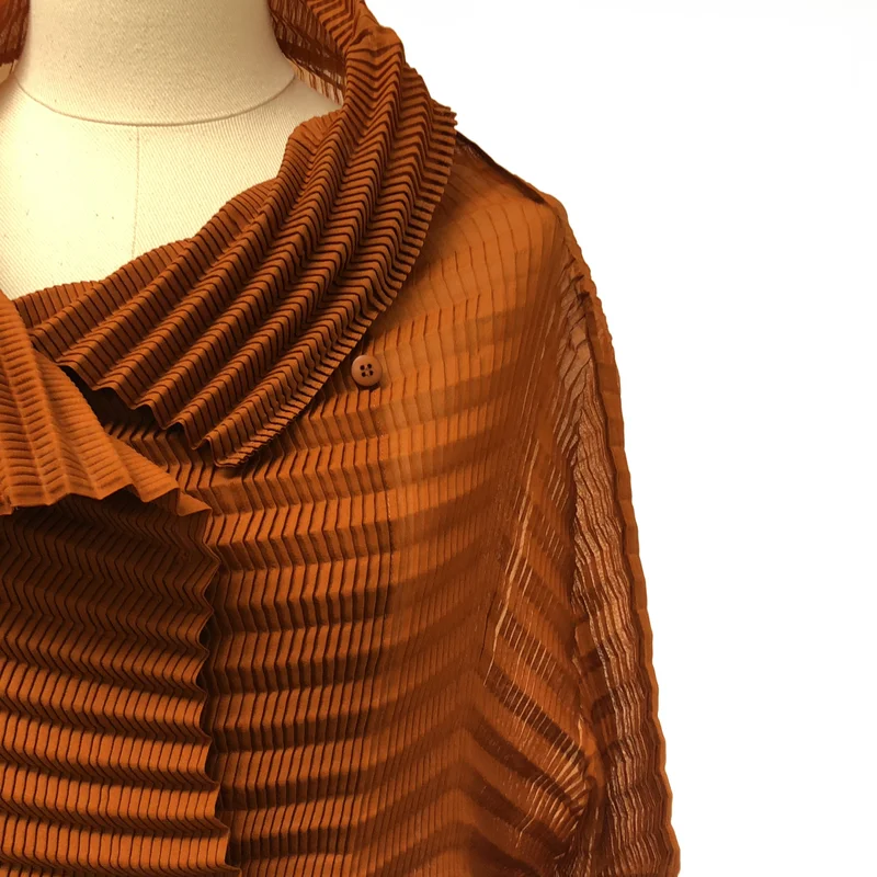 ISSEY MIYAKE / イッセイミヤケ | 柄切替 ハイネック シャツ | 2 | レディース