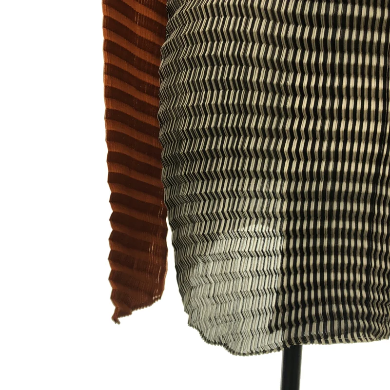 ISSEY MIYAKE / イッセイミヤケ | 柄切替 ハイネック シャツ | 2 | レディース