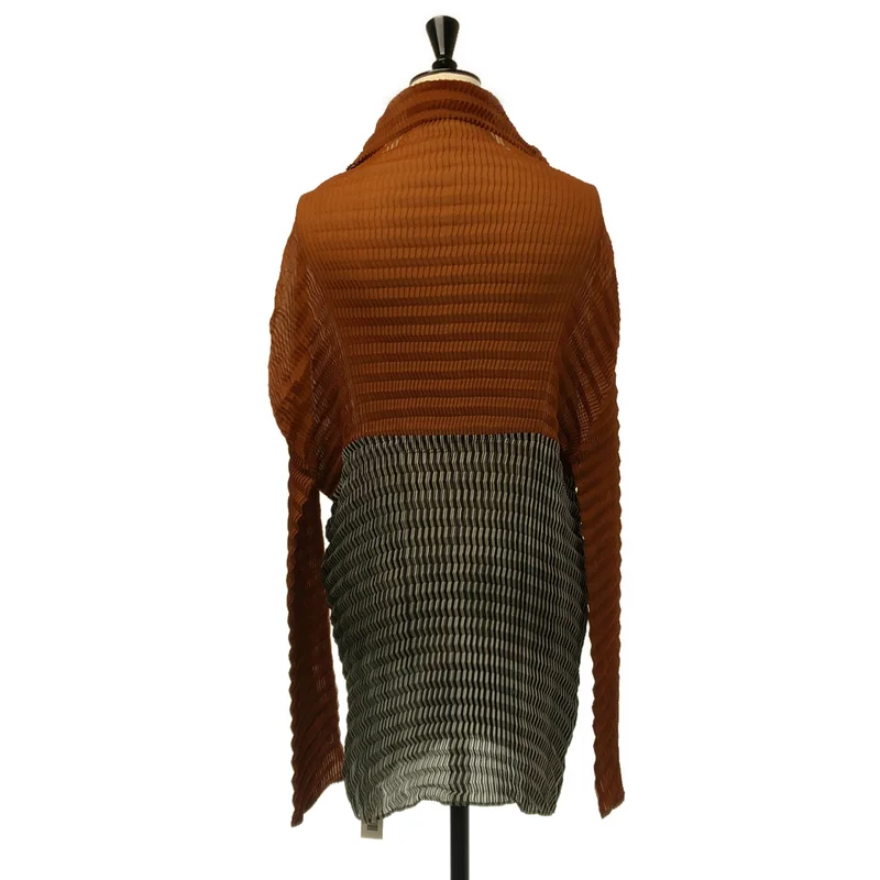 ISSEY MIYAKE / イッセイミヤケ | 柄切替 ハイネック シャツ | 2 | レディース