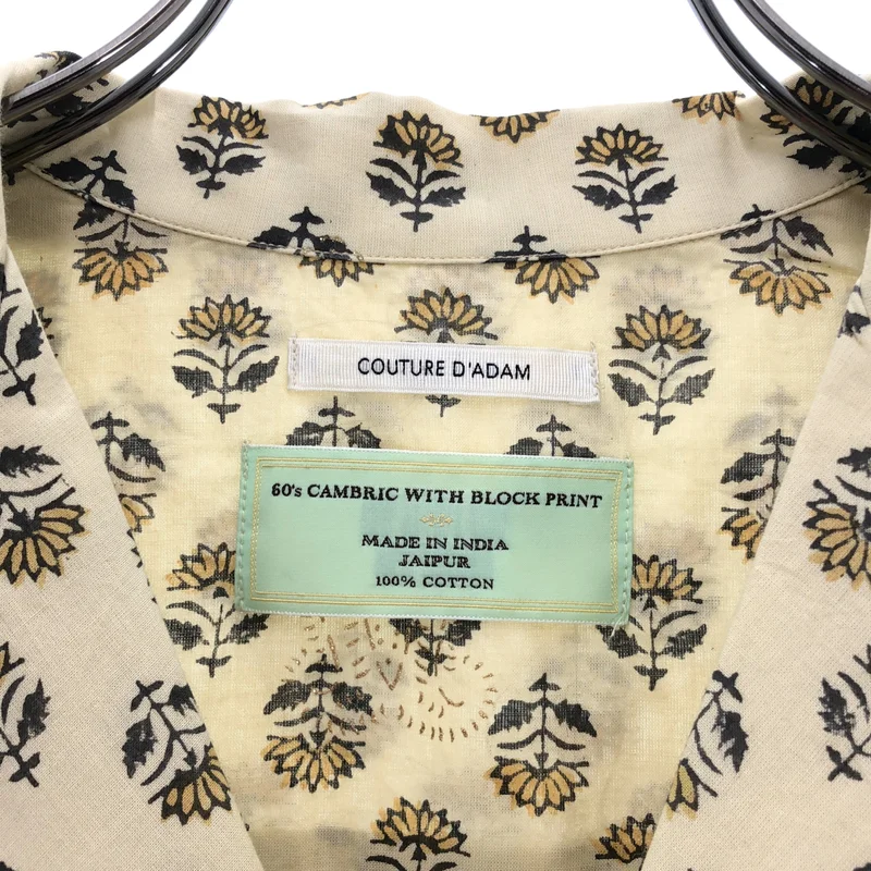 COUTURE D'ADAM / クチュールドアダム | 2025SS | ブロックプリント オープンカラーシャツ | 36 | レディース