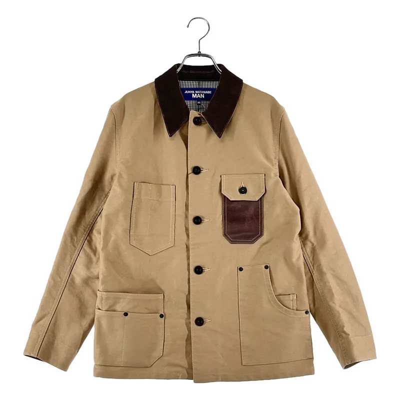 JUNYAWATANABE COMMEdesGARCONS MAN / ジュンヤワタナベマン | 2025AW | オーバーシルエット レザーポケット エルボーパッチ ワークジャケット | XS | メンズ