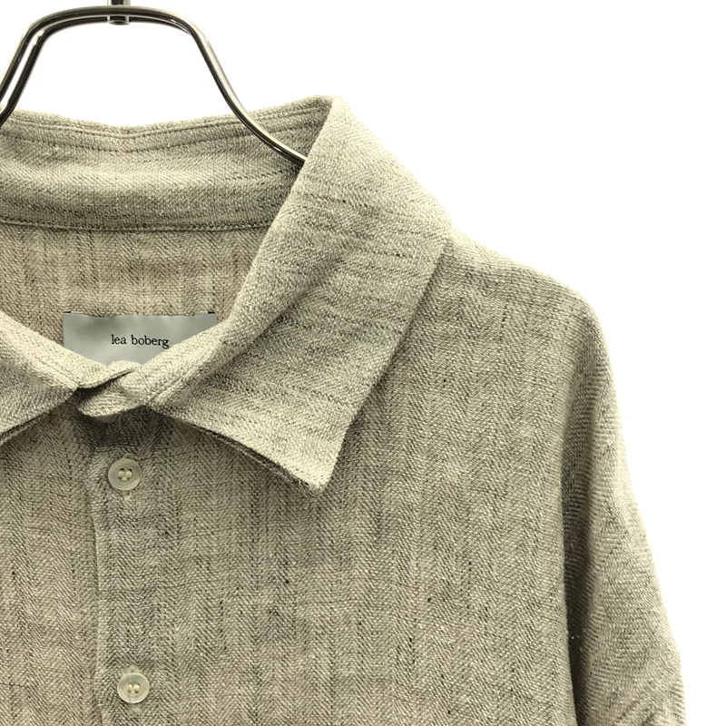 LEA BOBERG / リアボバーグ | 2025SS | S.C.shirt silk linen シルク リネン ヘリンボーンシャツ | 3 | メンズ