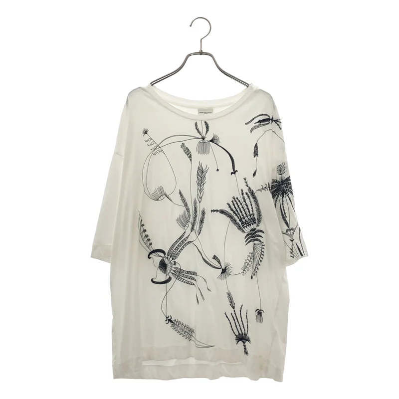 DRIES VAN NOTEN / ドリスヴァンノッテン | フラワー刺しゅう オーバーTシャツ | Small | レディース