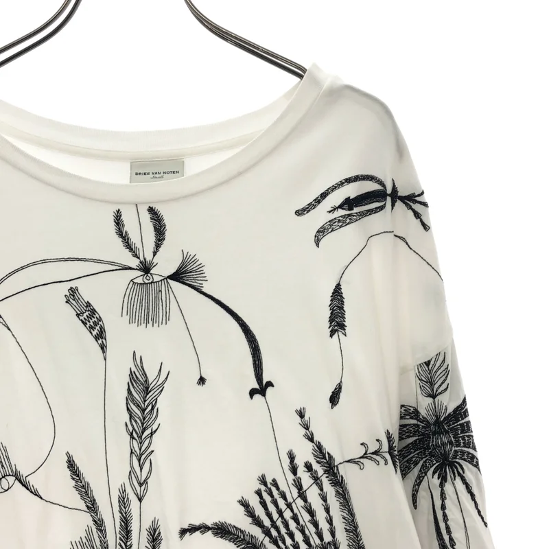 DRIES VAN NOTEN / ドリスヴァンノッテン | フラワー刺しゅう オーバーTシャツ | Small | レディース