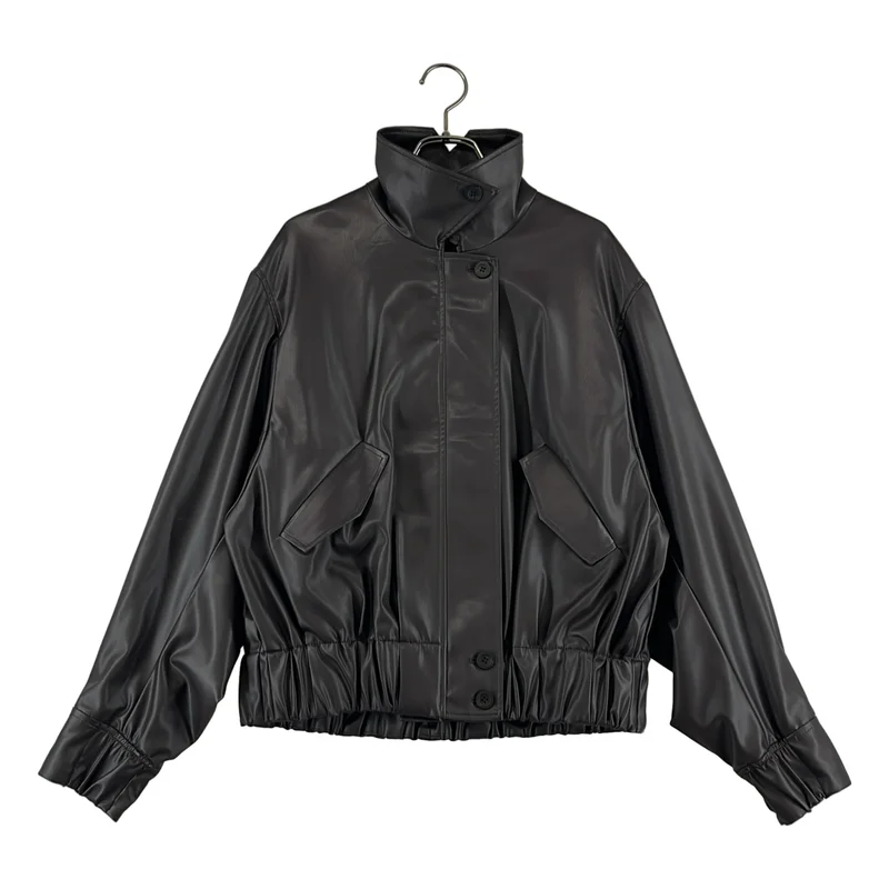 immatereal / イマテリアル | 2025AW | easy care soft leather jacket エコレザー ジャケット | F | レディース
