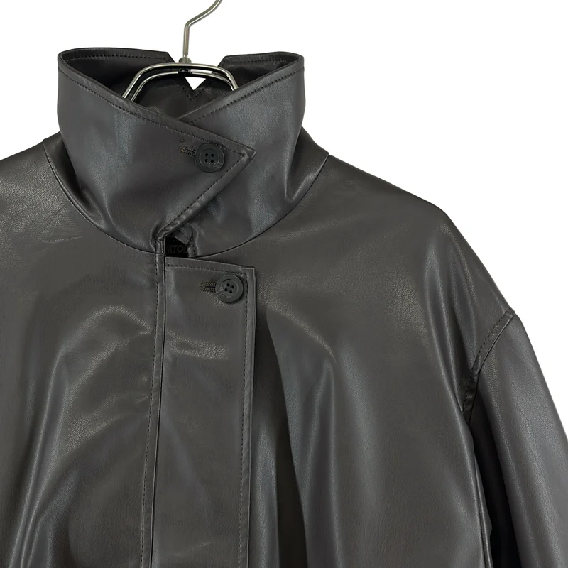 immatereal / イマテリアル | 2025AW | easy care soft leather jacket エコレザー ジャケット | F | レディース