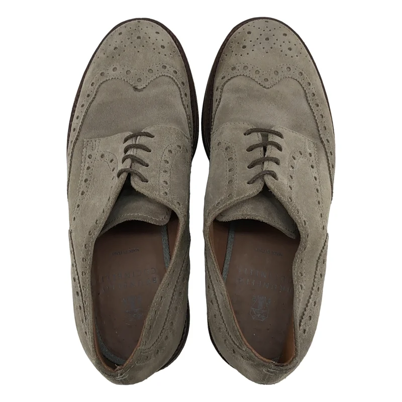 BRUNELLO CUCINELLI / ブルネロクチネリ | スエード ウィングチップ レースアップシューズ | 42 | メンズ