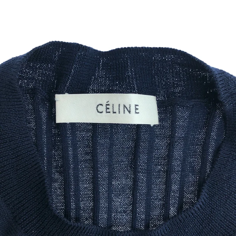 CELINE / セリーヌ | フィービー期 ウール シェイプ クルーネックリブニット | XS | レディース