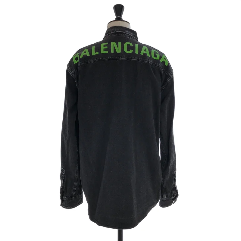 BALENCIAGA / バレンシアガ | Rear Printed Denim Shirt バックロゴデザイン デニムシャツ | 39 | メンズ