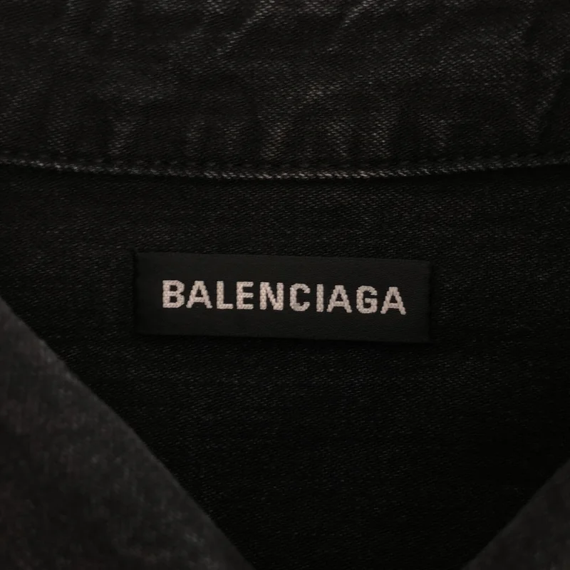 BALENCIAGA / バレンシアガ | Rear Printed Denim Shirt バックロゴデザイン デニムシャツ | 39 | メンズ