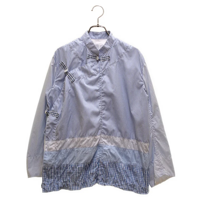 tao COMME des GARCONS / タオコムデギャルソン | 2022SS | コットン チェック切り替え チャイナシャツ | M | レディース