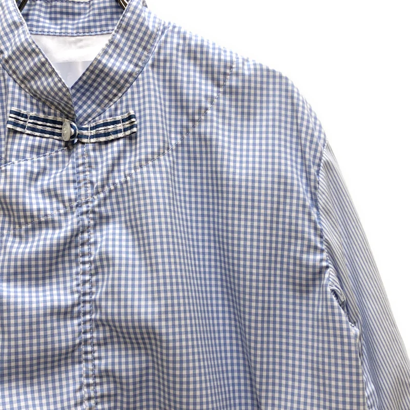 tao COMME des GARCONS / タオコムデギャルソン | 2022SS | コットン チェック切り替え チャイナシャツ | M | レディース