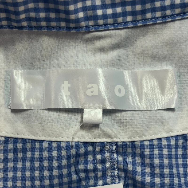 tao COMME des GARCONS / タオコムデギャルソン | 2022SS | コットン チェック切り替え チャイナシャツ | M | レディース