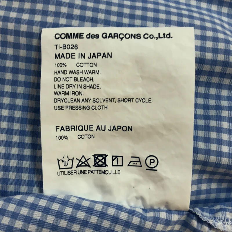tao COMME des GARCONS / タオコムデギャルソン | 2022SS | コットン チェック切り替え チャイナシャツ | M | レディース