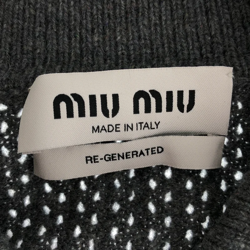 miu miu / ミュウミュウ | 2024AW | カシミヤ ウール ロゴ ケーブルニット / MMLA26 | 36 | レディース