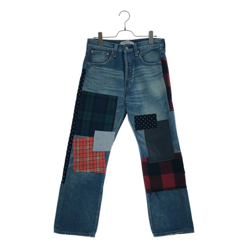 JUNYA WATANABE COMME des GARCONS / ジュンヤワタナベ | 2013AW | パッチワーク ボタンフライ デニムパンツ | XS | メンズ