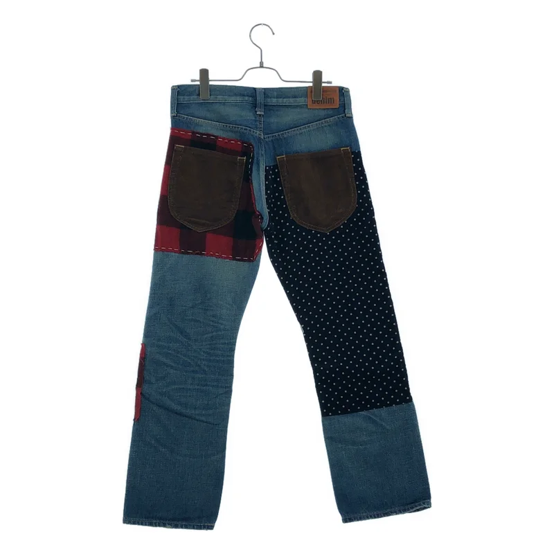 JUNYA WATANABE COMME des GARCONS / ジュンヤワタナベ | 2013AW | パッチワーク ボタンフライ デニムパンツ | XS | メンズ
