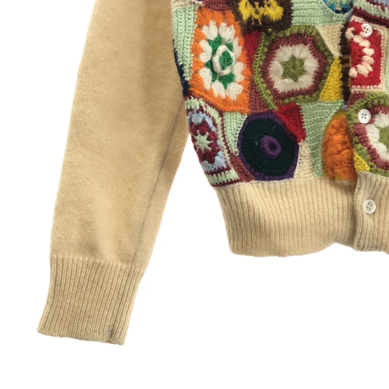 COMME des GARCONS COMME des GARCONS / コムコム | 2005AW | ウール クロシェ編み エンブロイダリー ニット カーディガン | S | レディース