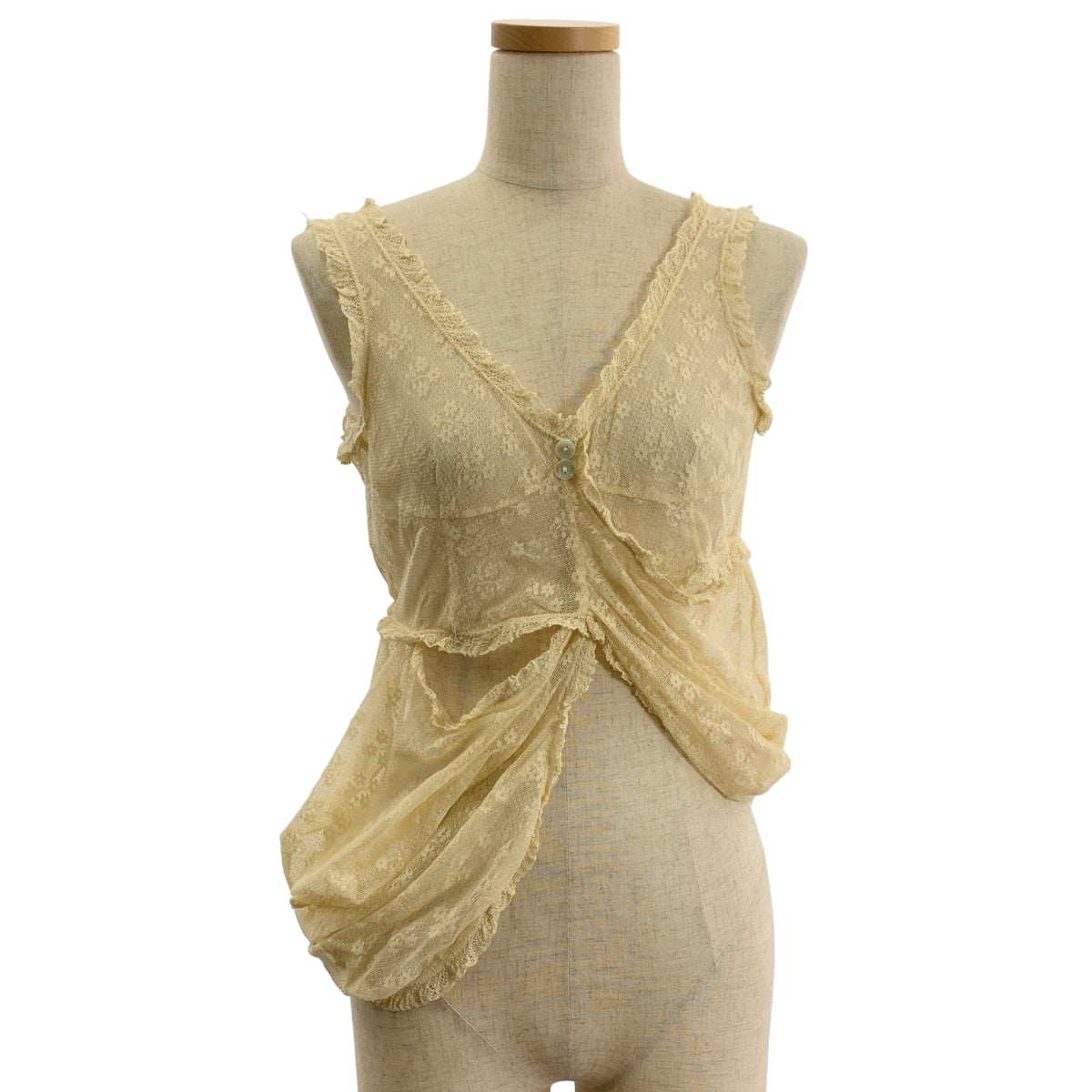 【美品】  YUHAN WANG / ユハン ワン | 変形 立体 レース ブラウス | S | ベージュ | レディース 美品】 YUHAN WANG / ユハン ワン | 変形 立体 レース ブラウス | S