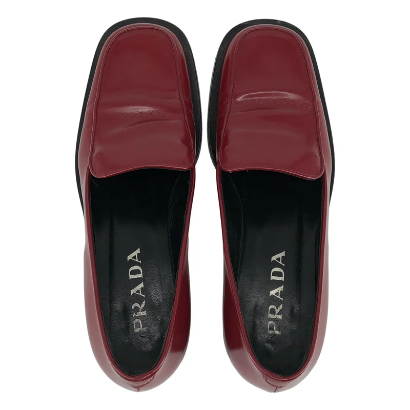 PRADA / プラダ | スクエアトゥ レザー ローファー | 37 | レディース