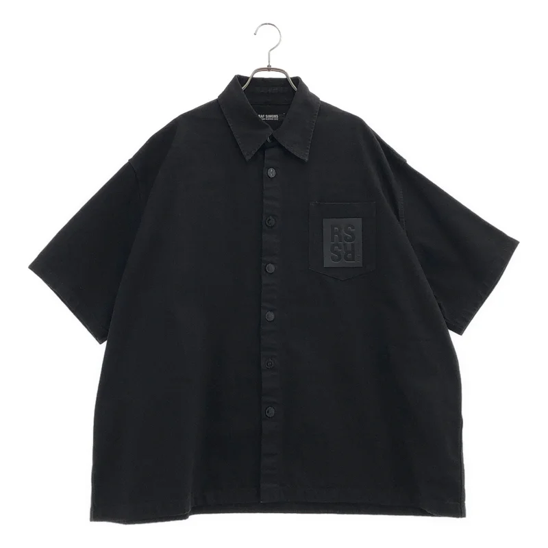 RAF SIMONS / ラフシモンズ | 2023SS | レザーパッチ オーバーサイズ デニム 半袖シャツ | M | メンズ