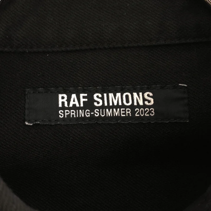 RAF SIMONS / ラフシモンズ | 2023SS | レザーパッチ オーバーサイズ デニム 半袖シャツ | M | メンズ