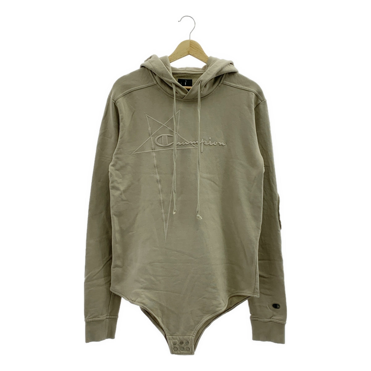 Rick Owens / リックオウエンス | × Champion / チャンピオン HOODED BODY ロゴ刺しゅう フーデッド ボディスーツ スウェットパーカー | M | パール | メンズ Rick Owens / リックオウエンス | × Champion / チャンピオン HOODED