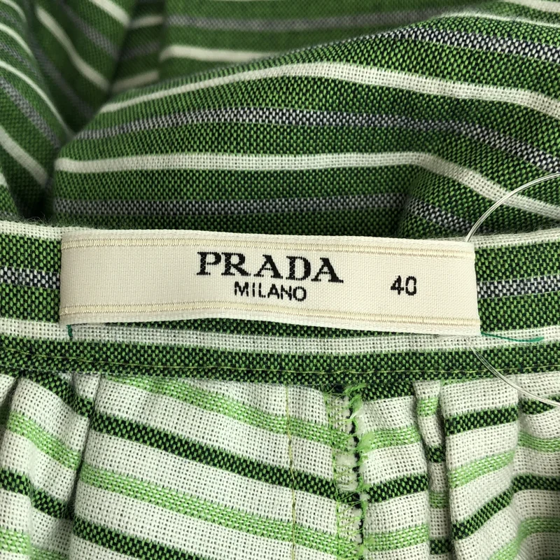 PRADA / プラダ | コットン ボーダー ギャザースカート | 40 | レディース