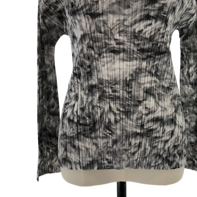 PLEATS PLEASE ISSEY MIYAKE / プリーツプリーズイッセイミヤケ | プリーツ 総柄 ハイネックカットソー _長袖 PP03-JK695 | 3 | レディース