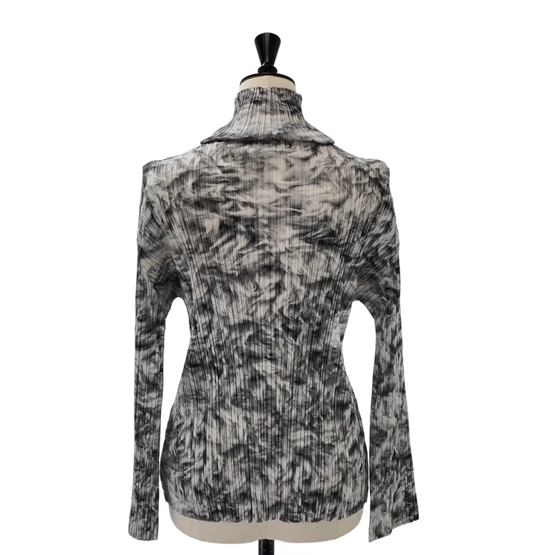 PLEATS PLEASE ISSEY MIYAKE / プリーツプリーズイッセイミヤケ | プリーツ 総柄 ハイネックカットソー _長袖 PP03-JK695 | 3 | レディース