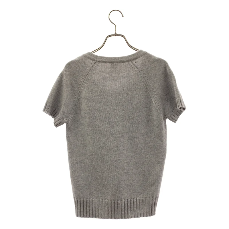 HERMES / エルメス | カシミヤ Hボタン 半袖ニット | 34 | レディース