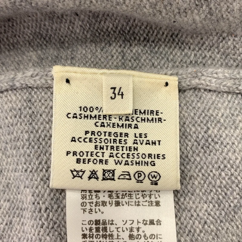 HERMES / エルメス | カシミヤ Hボタン 半袖ニット | 34 | レディース