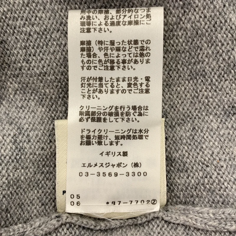 HERMES / エルメス | カシミヤ Hボタン 半袖ニット | 34 | レディース