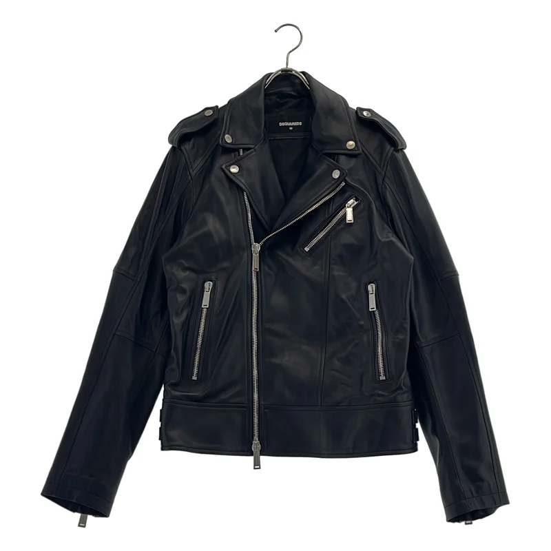 DSQUARED2 / ディースクエアード | 2025AW | Kiodo Leather Jacket / ラムレザー ダブルライダースジャケット | 50 | メンズ