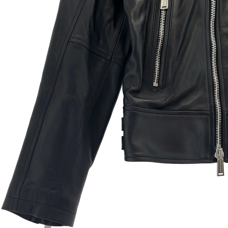 DSQUARED2 / ディースクエアード | 2025AW | Kiodo Leather Jacket / ラムレザー ダブルライダースジャケット | 50 | メンズ