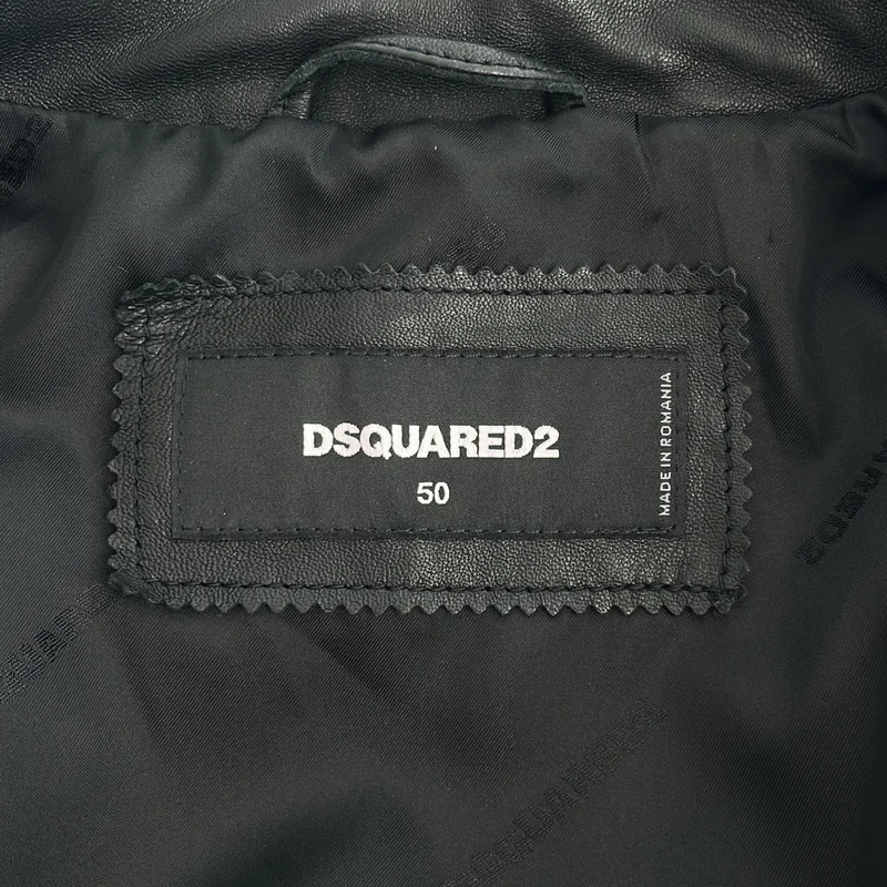 DSQUARED2 / ディースクエアード | 2025AW | Kiodo Leather Jacket / ラムレザー ダブルライダースジャケット | 50 | メンズ