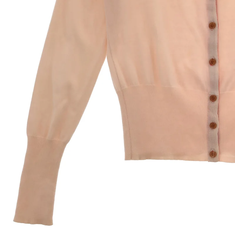 VIVIENNE WESTWOOD RED LABEL / ヴィヴィアンウエストウッドレッドレーベル | コットン混 ロゴ刺しゅう ワイドネック ニットカーディガン | 2 | レディース