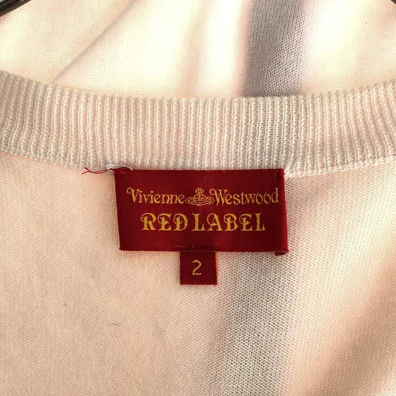 VIVIENNE WESTWOOD RED LABEL / ヴィヴィアンウエストウッドレッドレーベル | コットン混 ロゴ刺しゅう ワイドネック ニットカーディガン | 2 | レディース